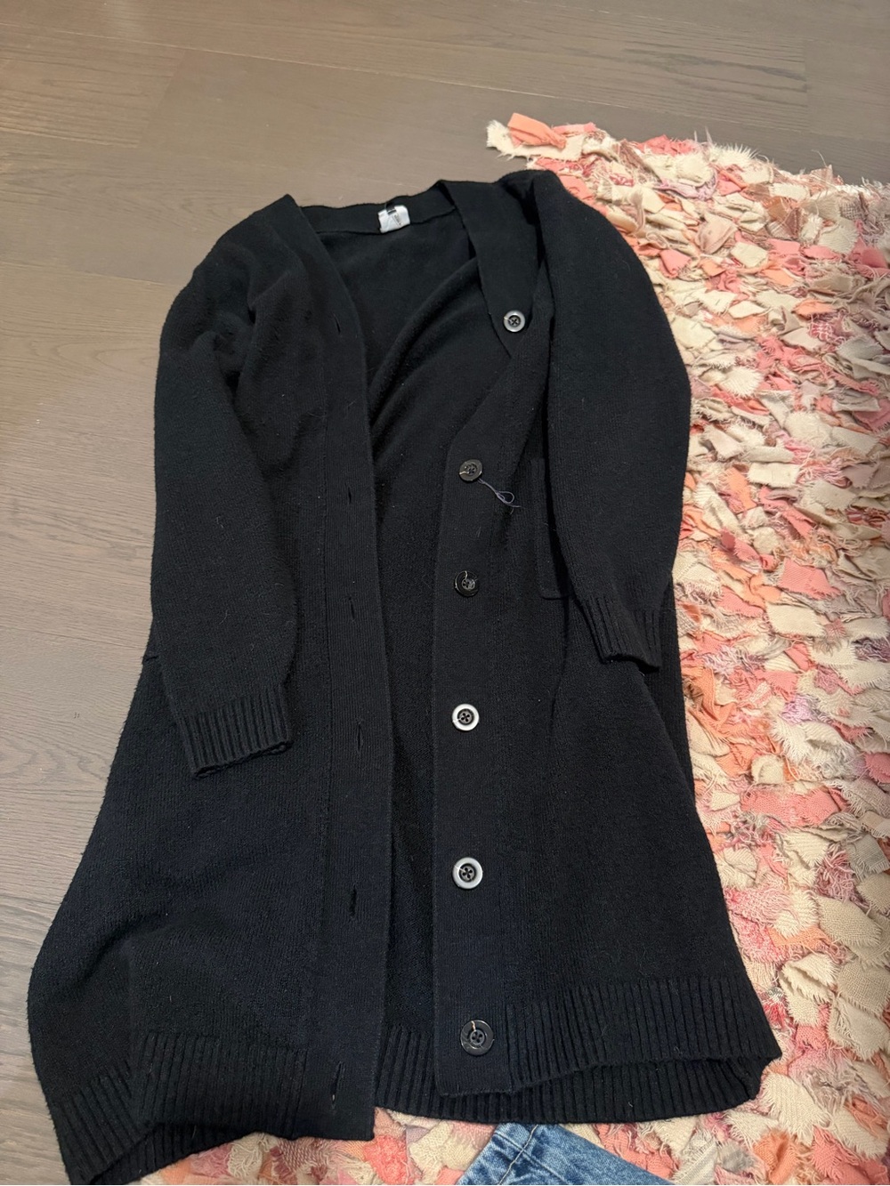 CAbi Black Long Button Cardigan Sweater